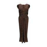 Marni Brown Silk Polka Dot Casual Dress