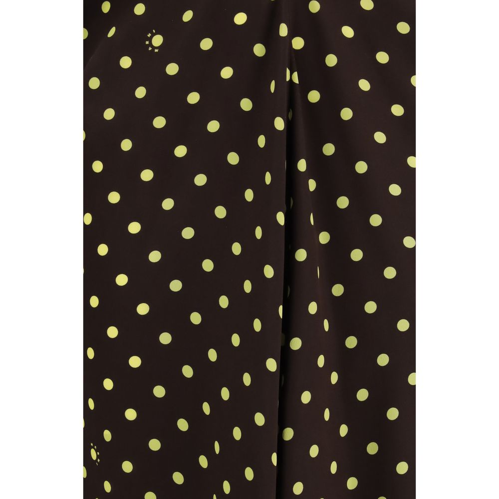 Marni Brown Silk Polka Dot Casual Dress