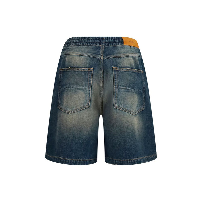 Amiri Blue Cotton Bermuda Shorts - Contemporary Streetwear