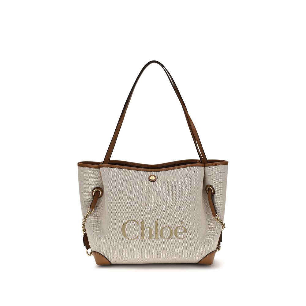 Chloé Clover Beige Cotton Shoulder Bag
