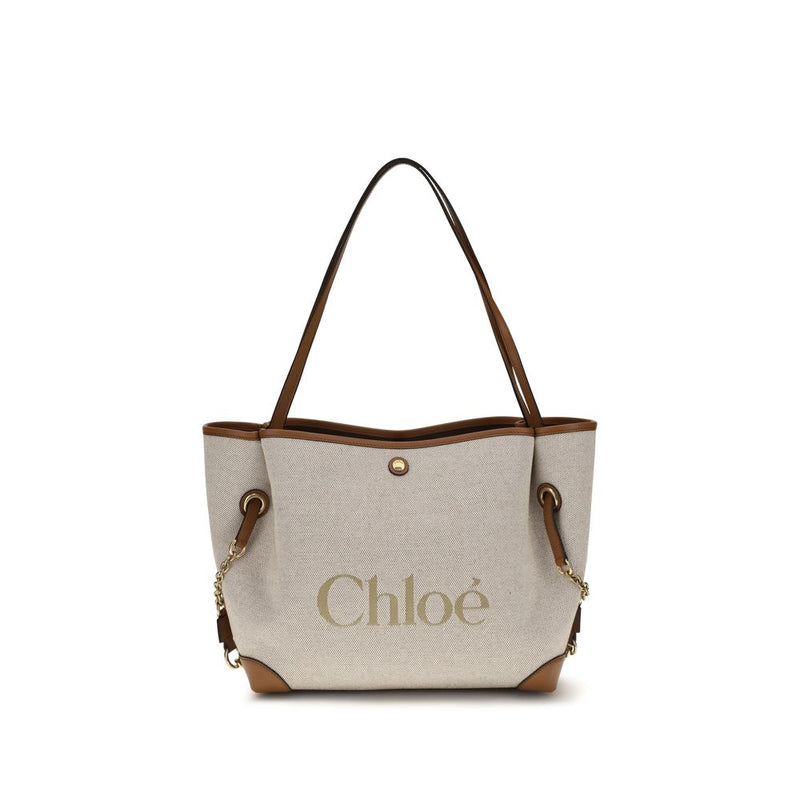 Chloé Clover Beige Cotton Shoulder Bag