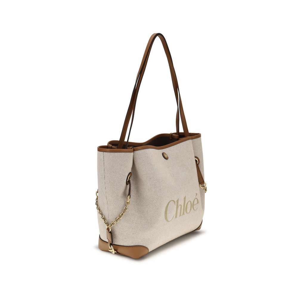 Chloé Clover Beige Cotton Shoulder Bag