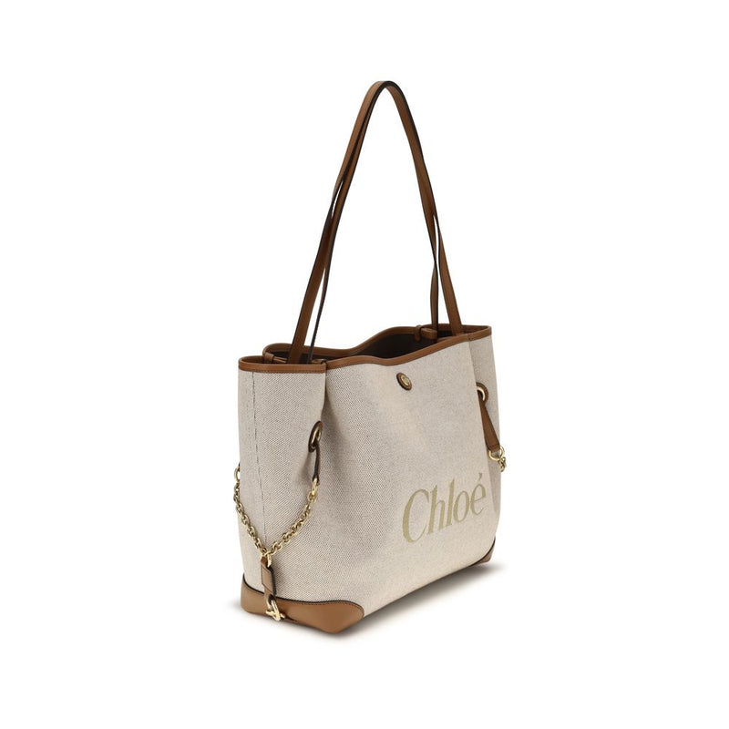 Chloé Clover Beige Cotton Shoulder Bag