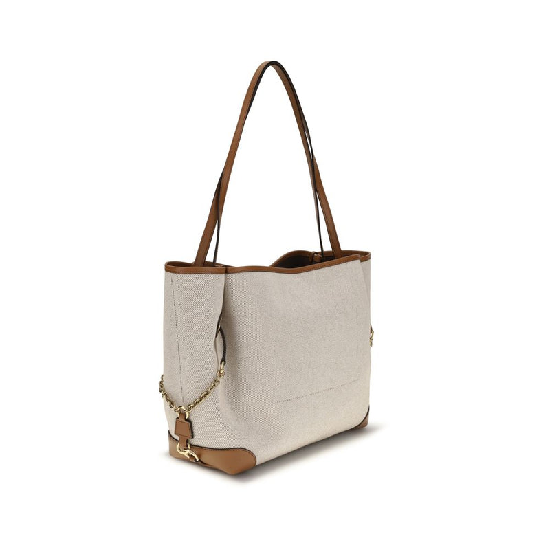 Chloé Clover Beige Cotton Shoulder Bag