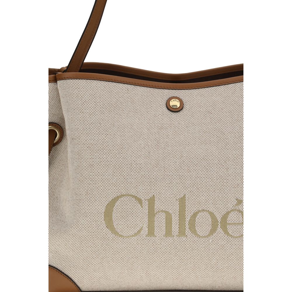 Chloé Clover Beige Cotton Shoulder Bag