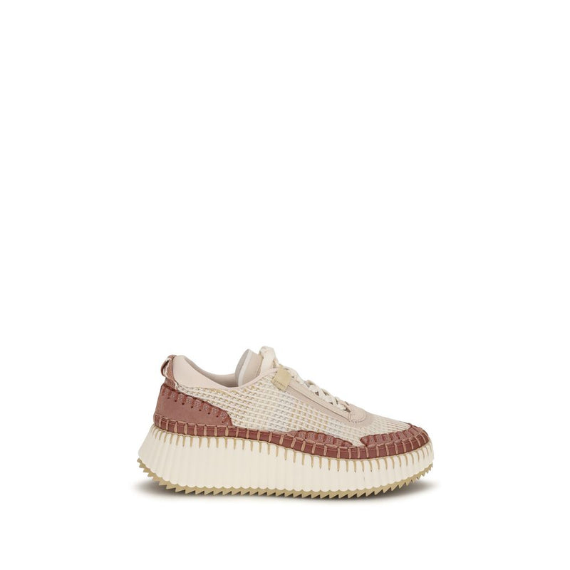 Chloé Nama Beige Nylon Chunky Sneakers