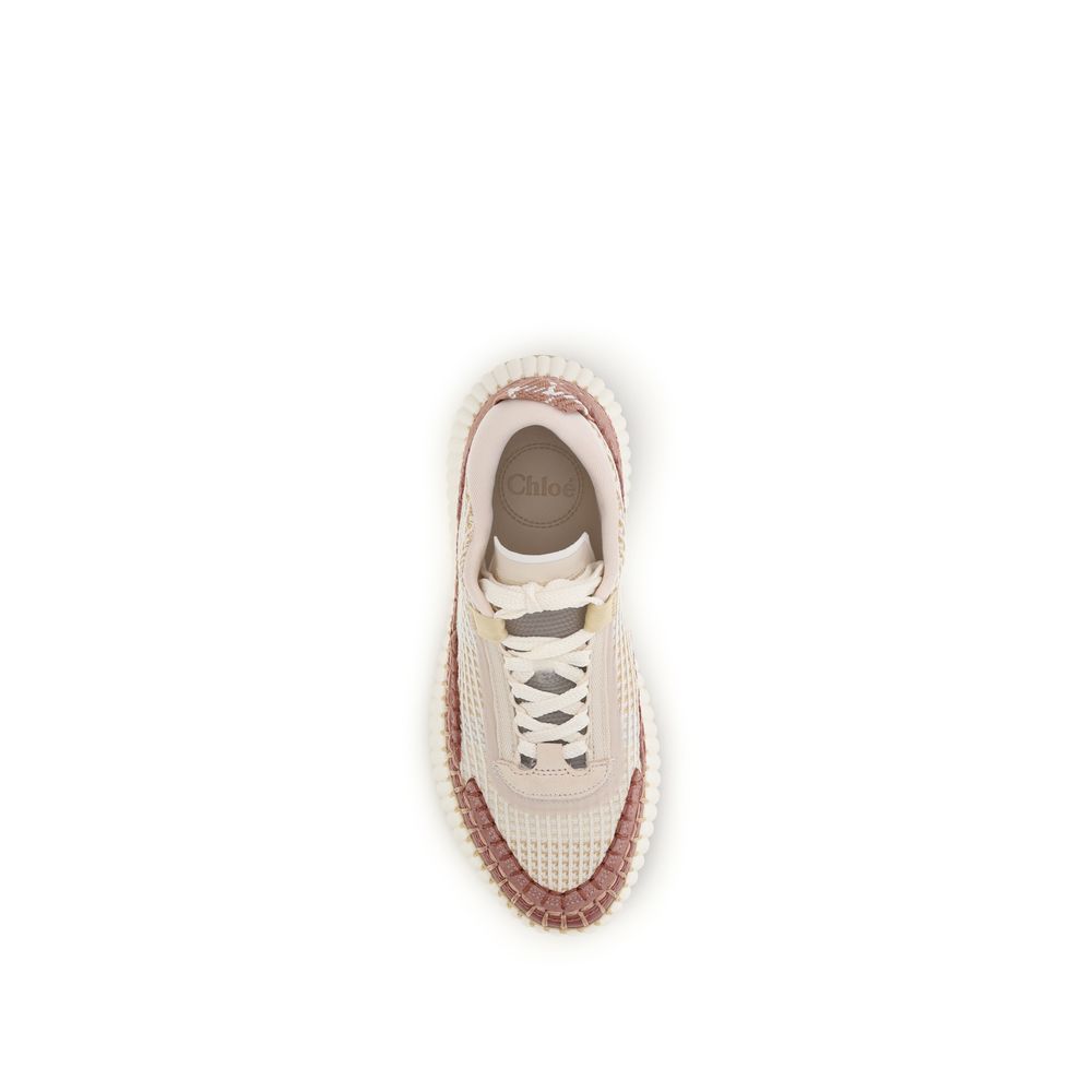 Chloé Nama Beige Nylon Chunky Sneakers