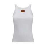 Fendi White Cotton Sleeveless T-Shirt