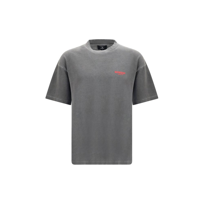 Represent Gray Cotton T-Shirt - Essential Modern Design