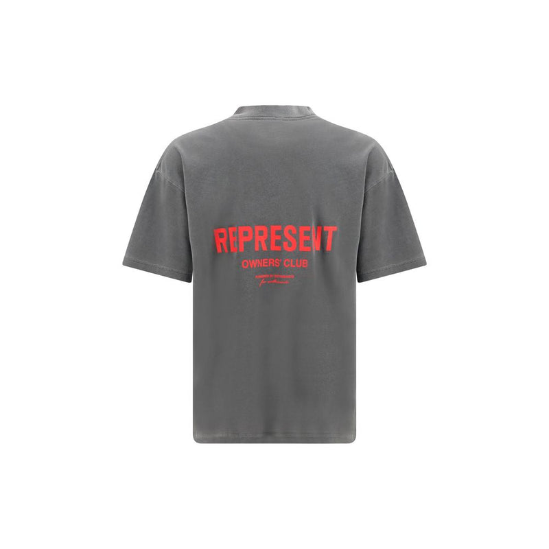Represent Gray Cotton T-Shirt - Essential Modern Design