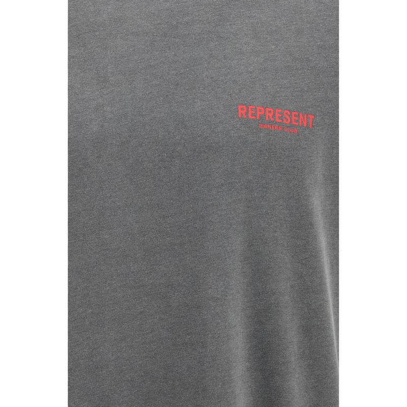 Represent Gray Cotton T-Shirt - Essential Modern Design