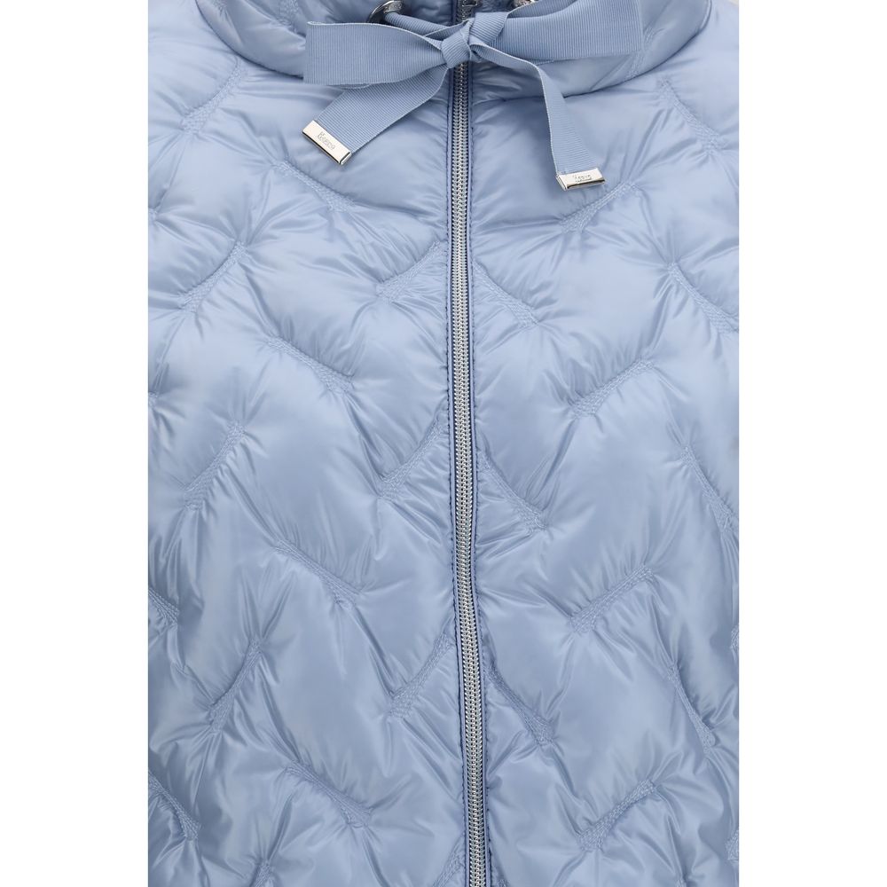 Herno Blue Polyester Full-Length Jacket - Women's Midi Down Coat