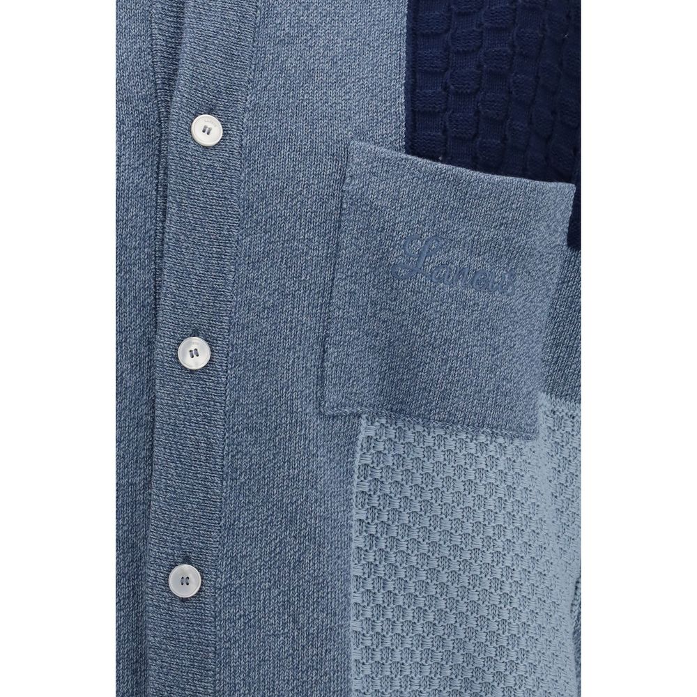 Laneus Blue Cotton Sweatshirt for Men