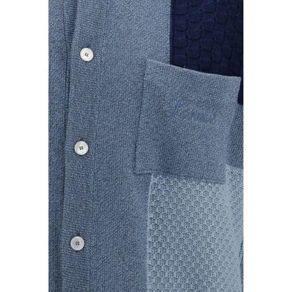 Laneus Blue Cotton Sweatshirt