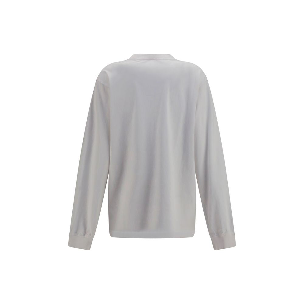 Alexander Wang White Cotton Long Sleeve Logo T-Shirt