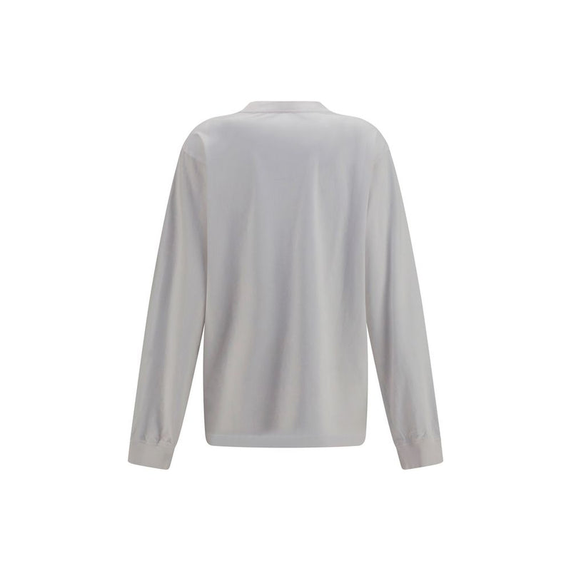 Alexander Wang White Cotton Long Sleeve Logo T-Shirt