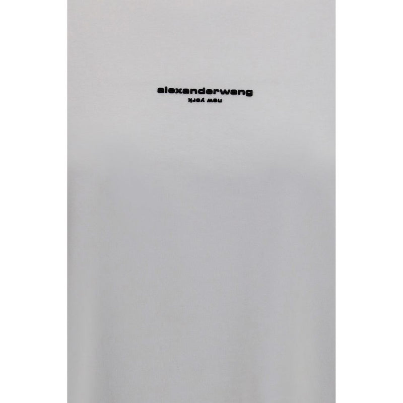 Alexander Wang White Cotton Long Sleeve Logo T-Shirt