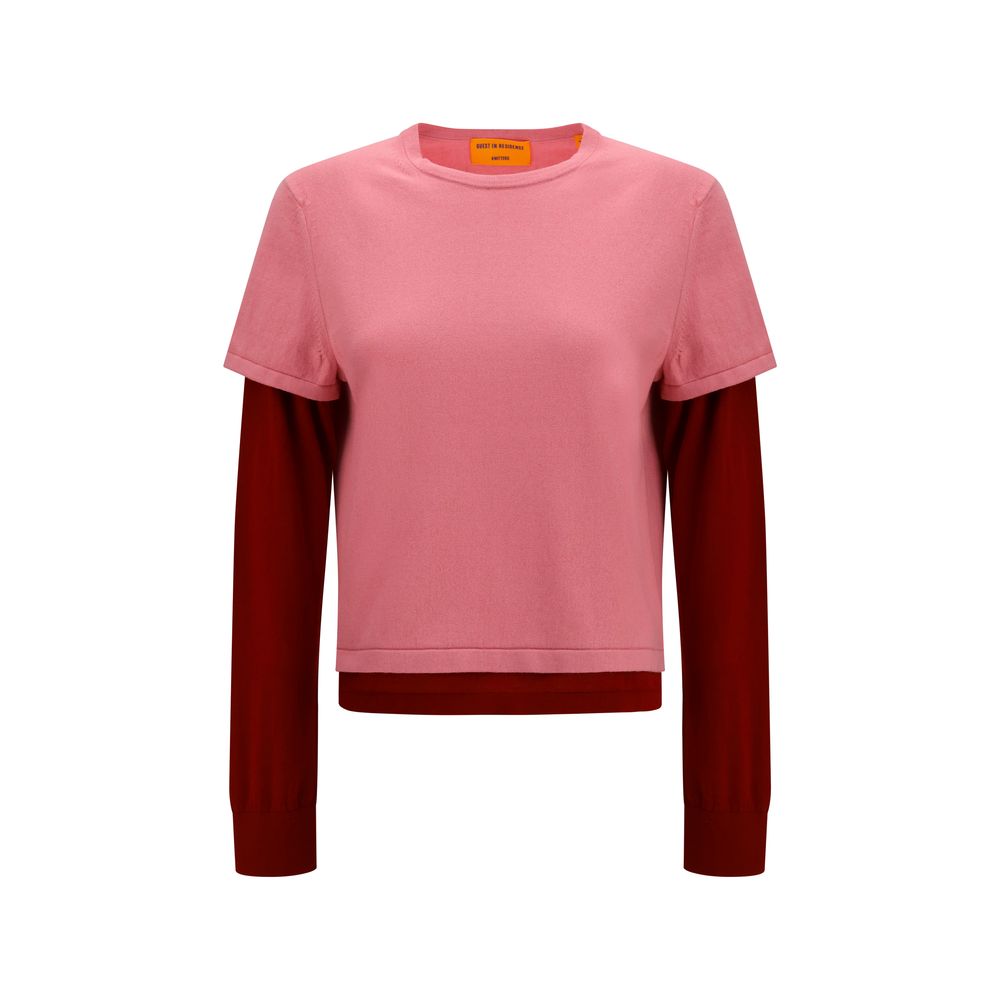 Guest in Residence Multicolor Cotton Sweatshirt - Layered Design
