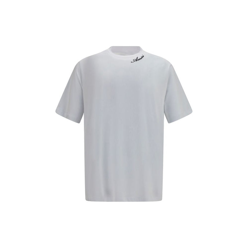 Amiri White Cotton T-Shirt - Oversized Fit with Embroidered Logo