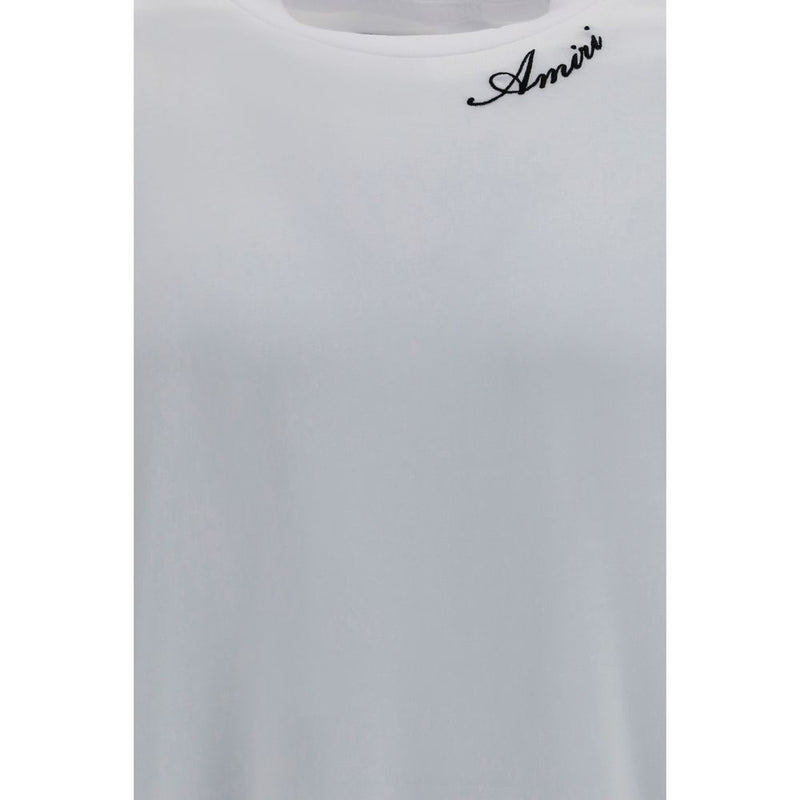 Amiri White Cotton T-Shirt - Oversized Fit with Embroidered Logo