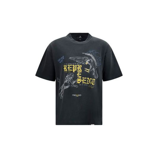 Represent Black Cotton T-Shirt - Oversized Urban Style