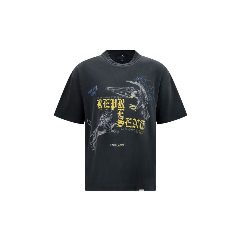 Represent Black Cotton T-Shirt - Oversized Urban Style