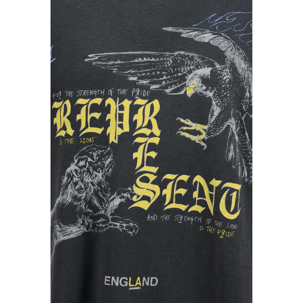 Represent Black Cotton T-Shirt - Oversized Urban Style