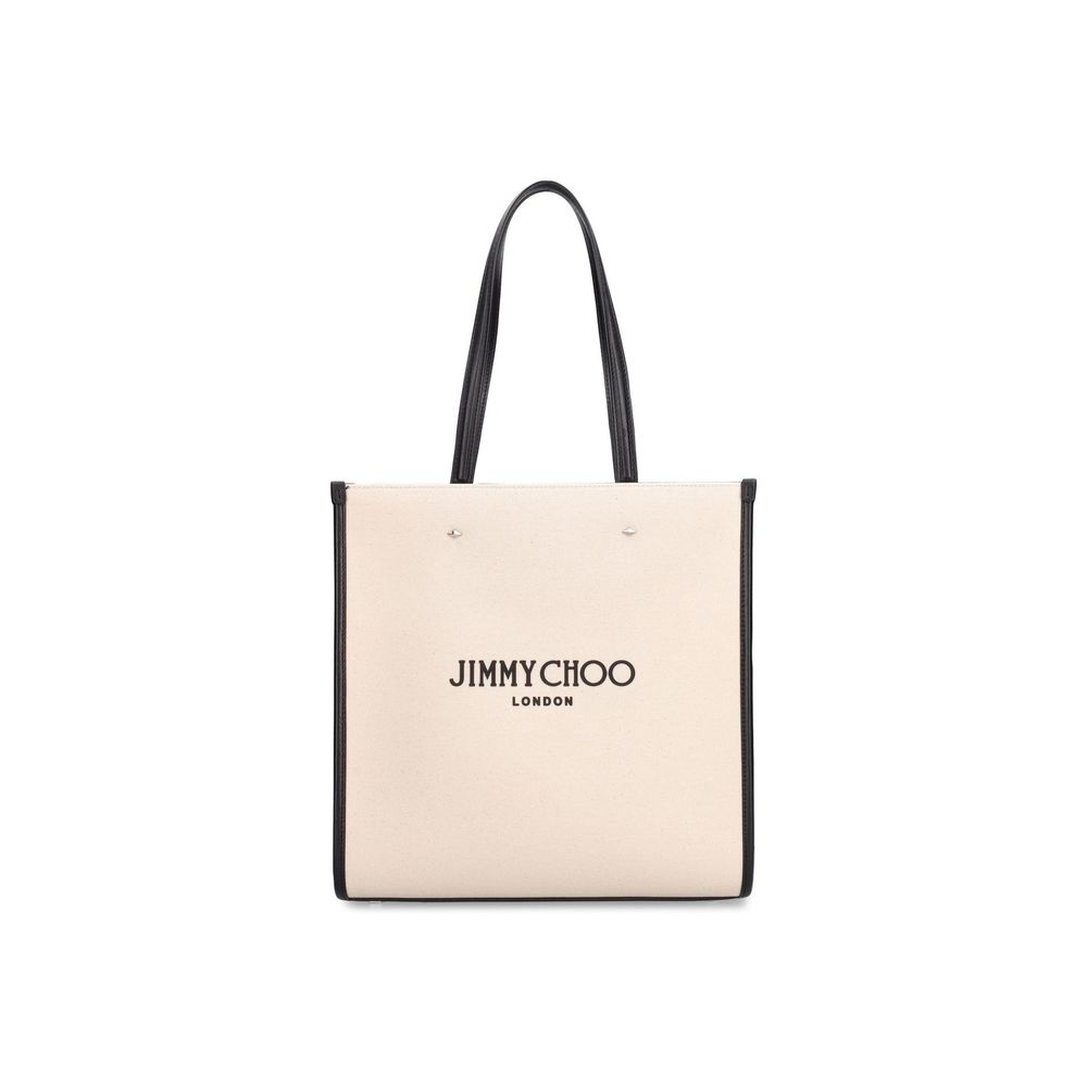 Sac Tote en Toile Beige Jimmy Choo