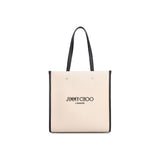 Sac Tote en Toile Beige Jimmy Choo