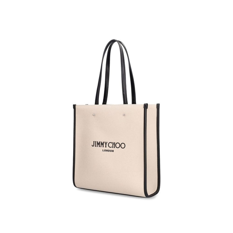 Sac Tote en Toile Beige Jimmy Choo