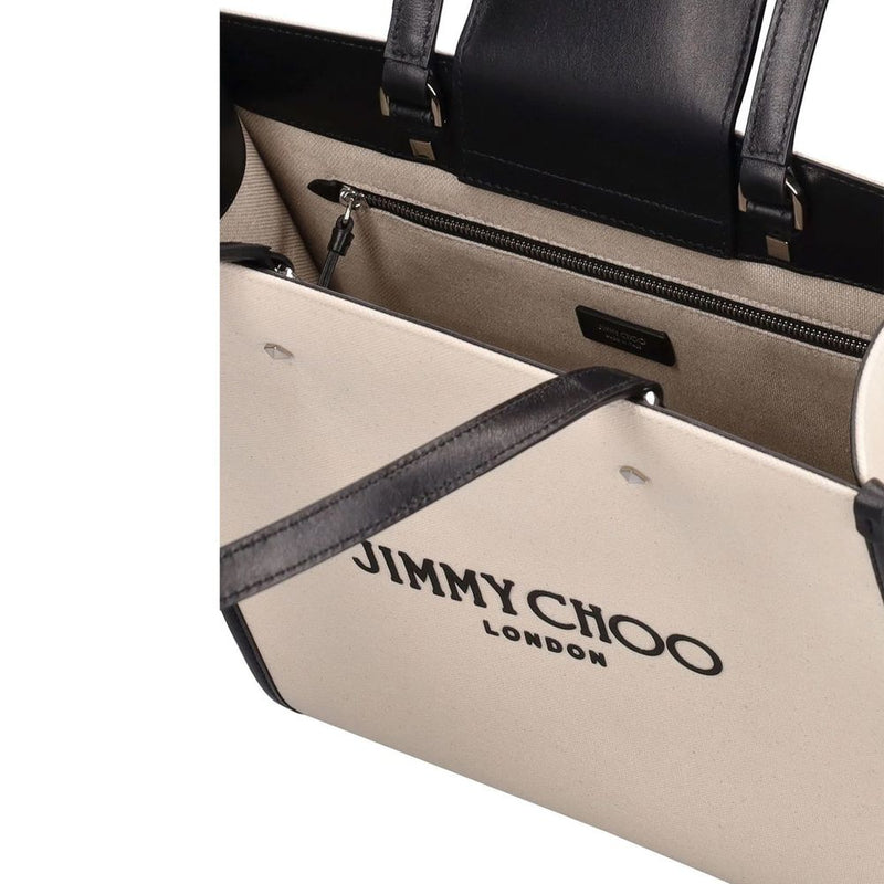 Sac Tote en Toile Beige Jimmy Choo