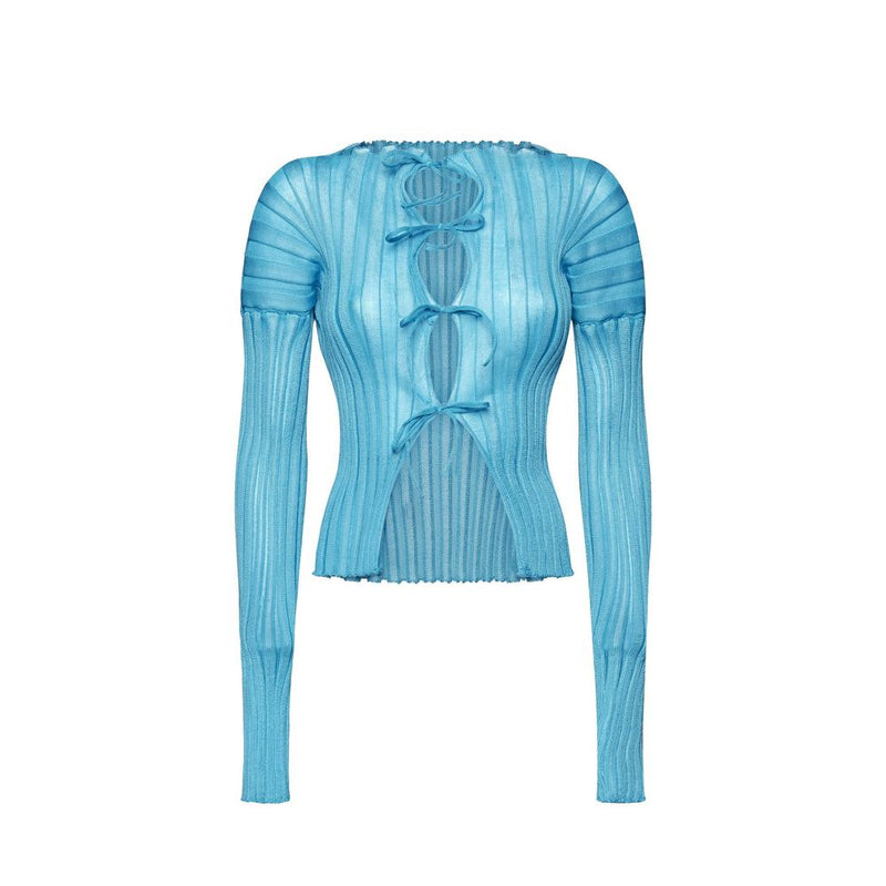 A. ROEGE HOVE Blue Cotton Cardigan for Women