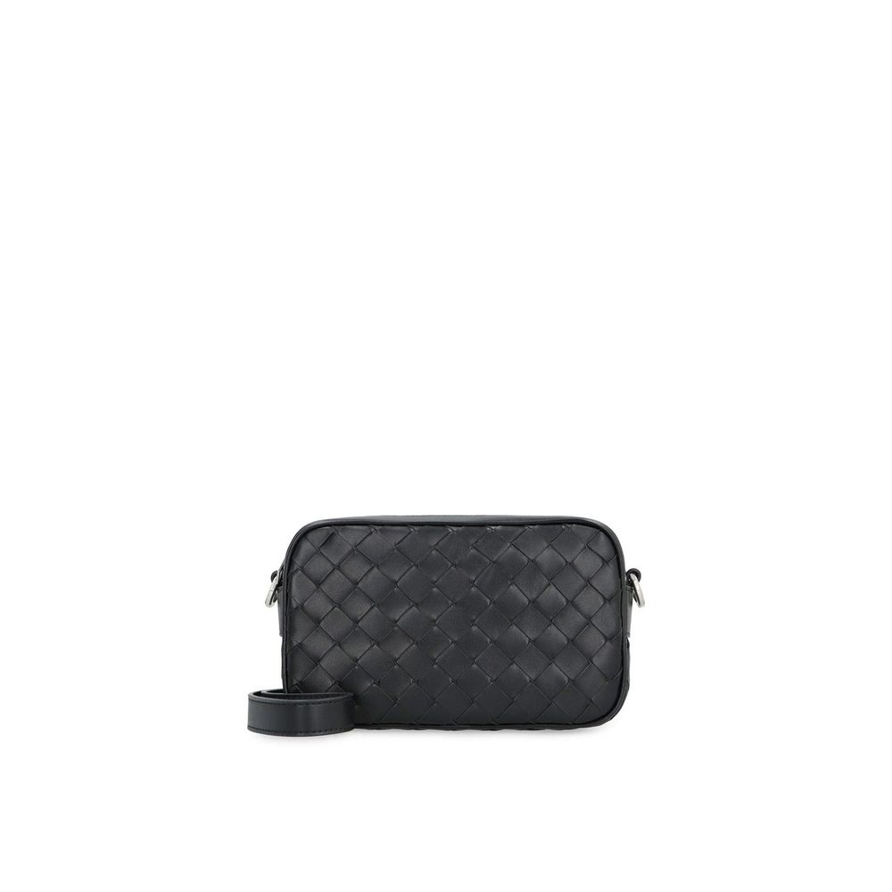 Bottega Veneta Black Calfskin Shoulder Bag for Men