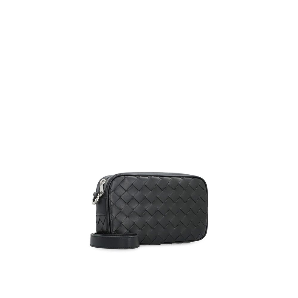 Bottega Veneta Black Calfskin Shoulder Bag for Men