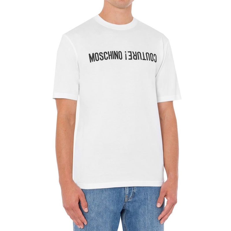 Moschino White Cotton T-Shirt for Men