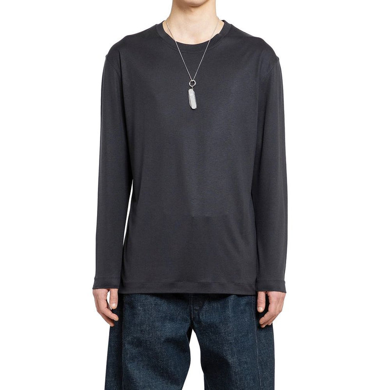 Lemaire Black Silk T-Shirt for Men