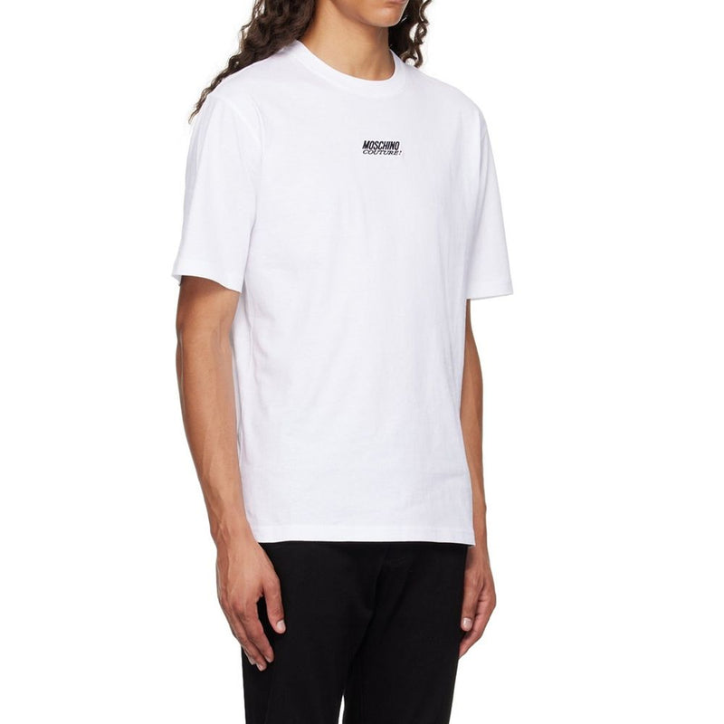T-Shirt en Coton Blanc Moschino pour Hommes
