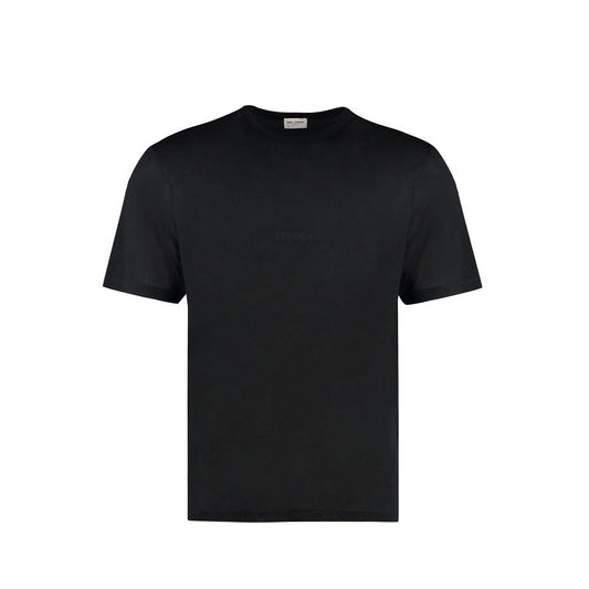 T-Shirt en Coton Noir Saint Laurent pour Homme