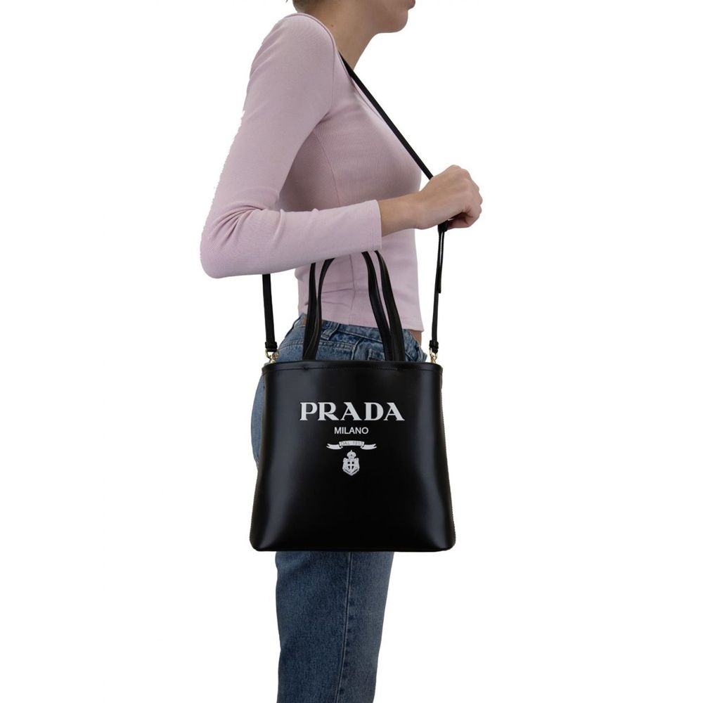 Prada Black Calfskin Tote Bag - Elegant and Versatile