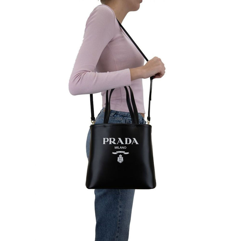 Prada Black Calfskin Tote Bag - Elegant and Versatile