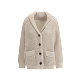 Brunello Cucinelli Beige Cotton Cardigan - Elegant Layering Piece