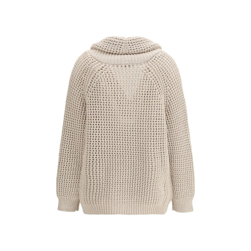 Brunello Cucinelli Beige Cotton Cardigan - Elegant Layering Piece