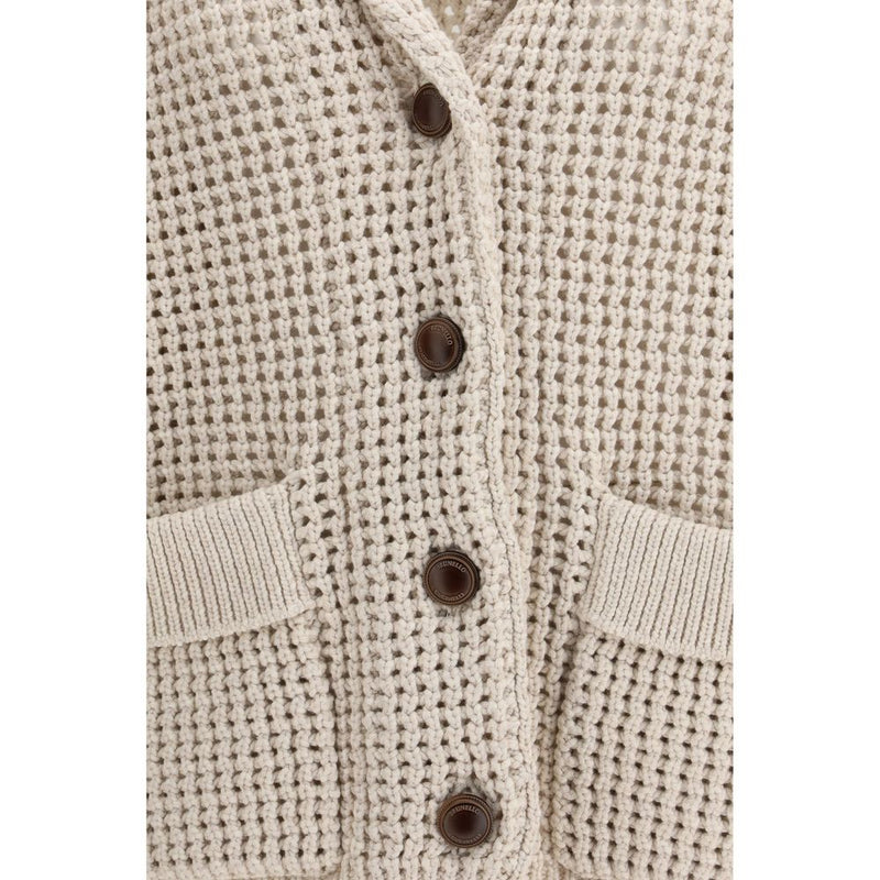 Brunello Cucinelli Beige Cotton Cardigan - Elegant Layering Piece