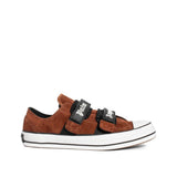 Palm Angels Brown Calfskin Low Top Sneakers for Men