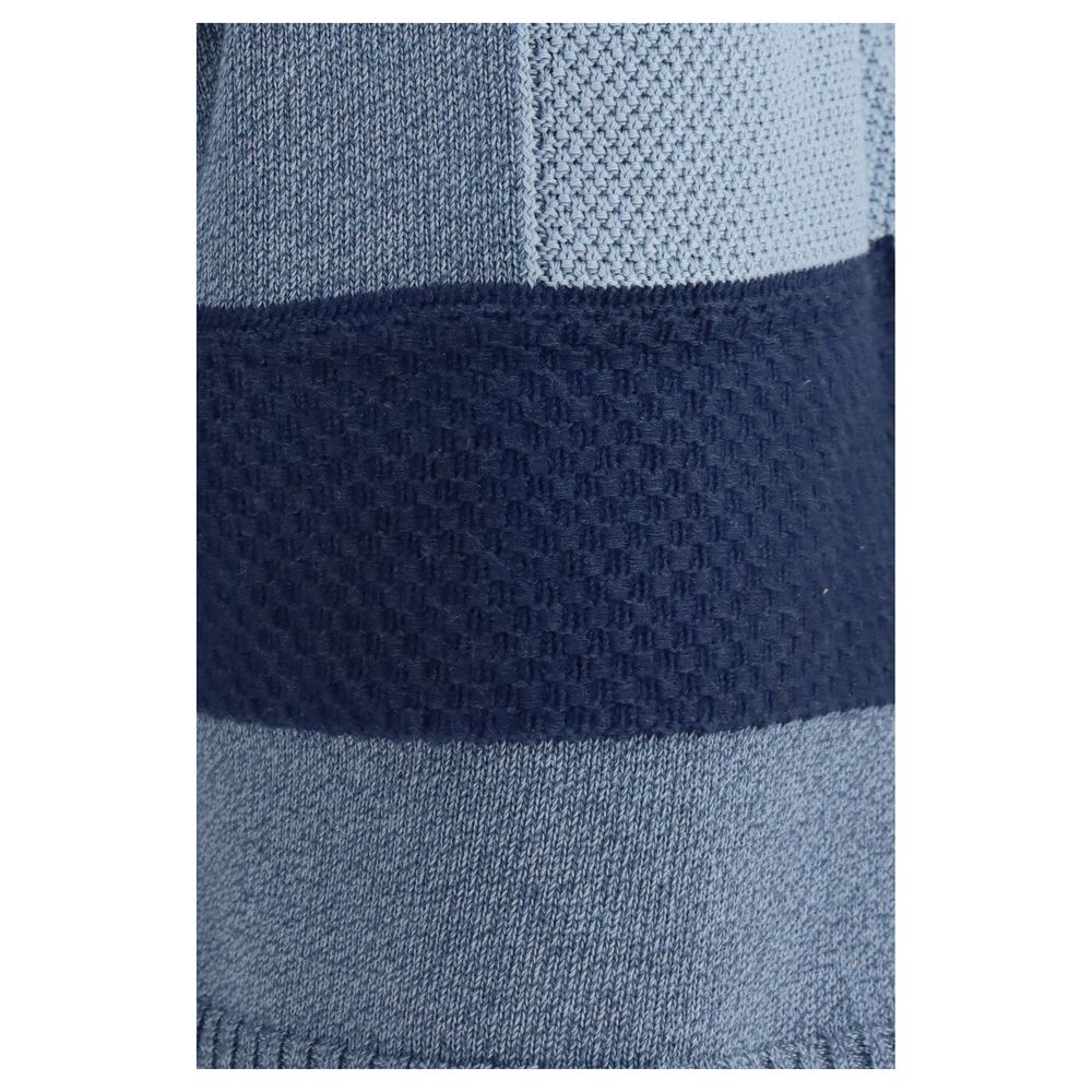 Laneus Blue Cotton Bermuda Shorts for Men