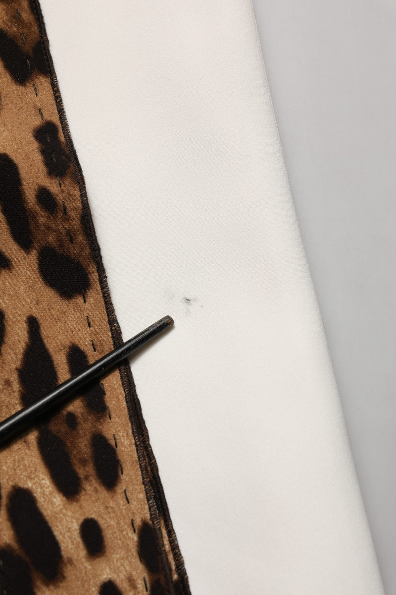 Dolce & Gabbana White Leopard Sleeveless Sheath Midi Dress