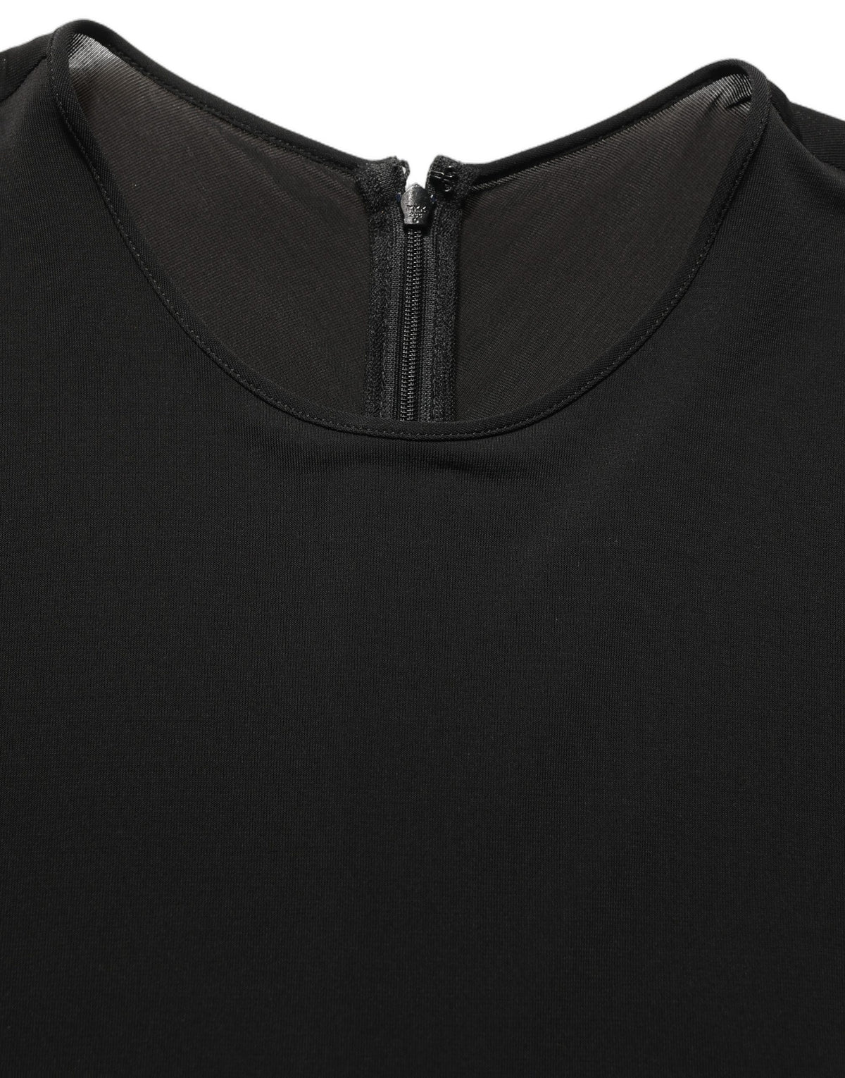 Dolce & Gabbana Black Cotton Long Sleeve Sheath Maxi Dress