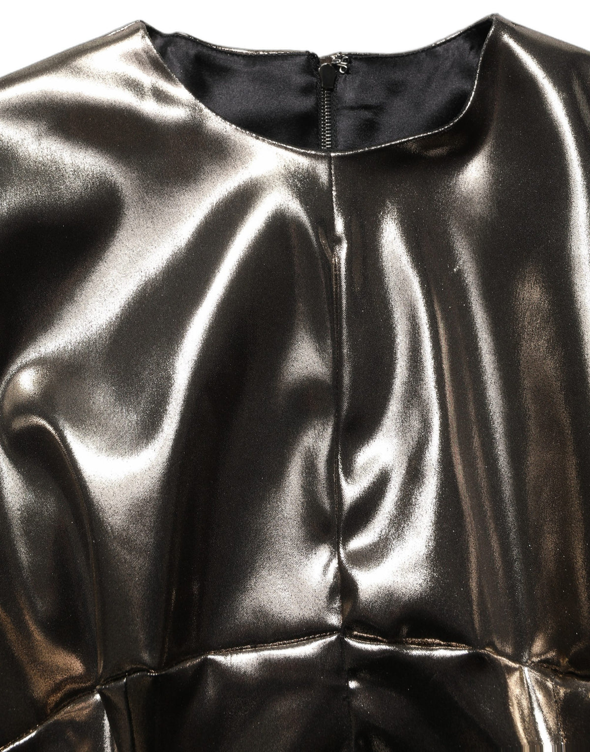Dolce & Gabbana Metallic Gold Long Sleeve Maxi Dress