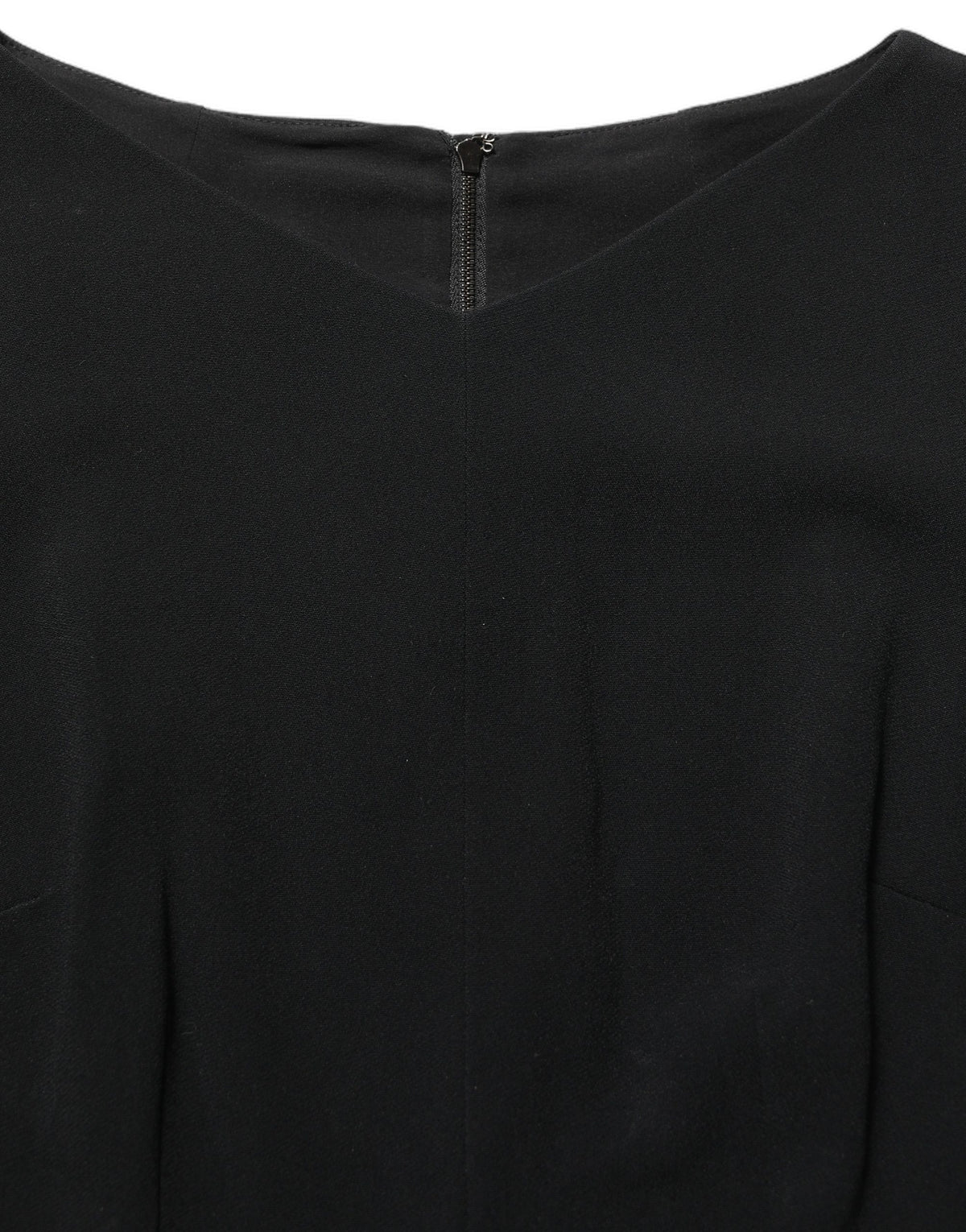 Dolce & Gabbana Black Short Sleeve A-line Midi Dress