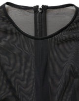 Dolce & Gabbana Black Sheer Fitted Maxi Dress
